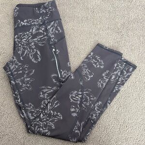 Athleta Rainier Reflective Tight Floral Print Leggings, Medium Tall